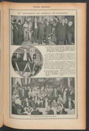 55° aniversario del natalicio del emperador : Fiestas alemanas