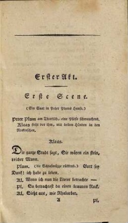 Schauspiele, 4. Armuth und Edelsinn. Der Papagay. Die Spanier in Peru