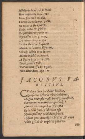 Iacobus Fabricius.
