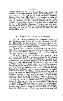 Schulaufsicht durch die Geistlichen : [IV. Elementarschulwesen]