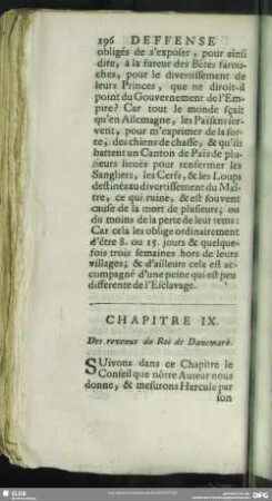 Chapitre IX. Des revenus du Roi de Danemark
