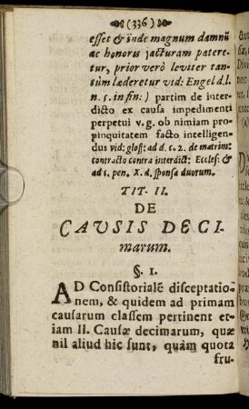 Tit II. De Causis Decimarum.