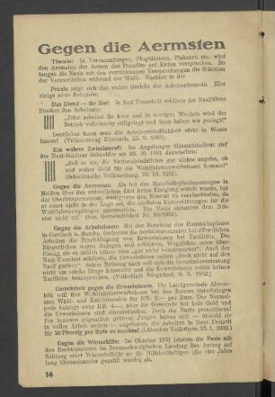 Gegen die Aermsten