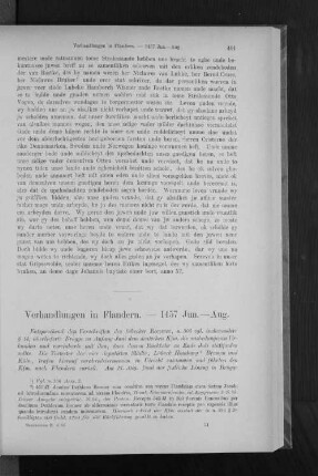 Verhandlungen in Flandern. - 1457 Jun. - Aug.