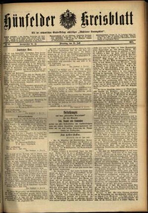 Ausgabe vom Dienstag, den 13. Juli 1915.