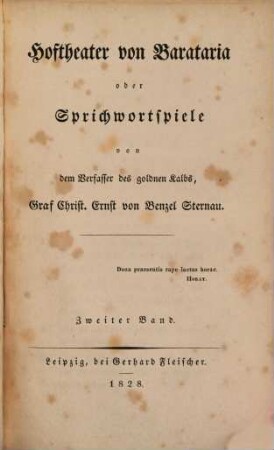 Hoftheater von Barataria oder Sprichwortspiele, 2