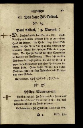 VI. Das blaue Eck-Cabinet.