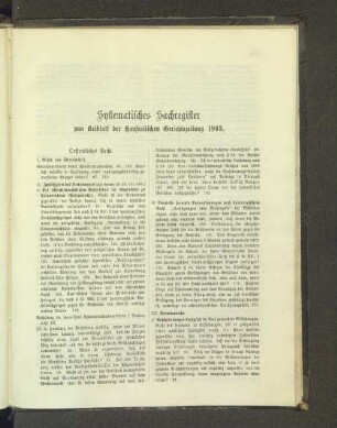 Systematisches Sachregister zum Beiblatt der Hanseatischen Gerichtszeitung 1903.
