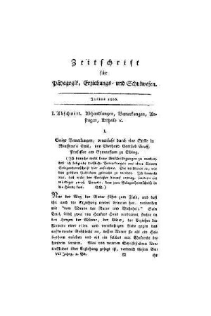 Einige Bemerkungen, veranlaßt durch eine Stelle in Rousseau's Emil