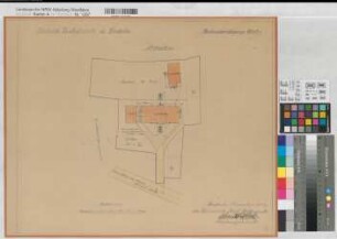 Herdecke (Herdecke) Friedrich Harkortschule Blatt 1 Lageplan 1933 44 x 53 1 : 500 Pausen Schmitt-Wöpke, Regierungsbaurat, Hochbauamt Hagen KSM Nr. 1282