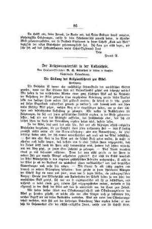 Der Religionsunterricht in der Volksschule : (Fortsetzung)