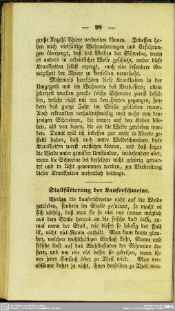 Stallfütterung der Lauferschweine
