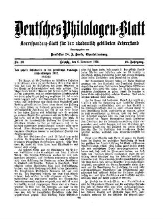 Das höhere Schulwesen in den preußischen Landtagsverhandlungen 1912 : (Schluß)