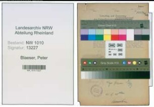 Entnazifizierung Peter Blaeser , geb. 20.03.1895 (Bankwesen)