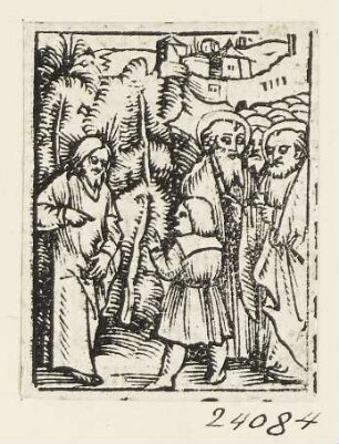 Jesus ruft ein Kind zu sich, Blatt 73 aus: "Postilla Guillermi super Epistolas et Euangelia", Basel 1515