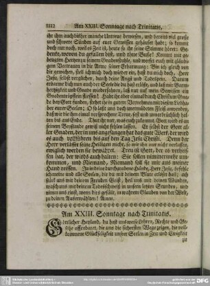 Am XXIII. Sonntage nach Trinitatis