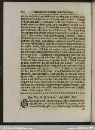 Am XXIII. Sonntage nach Trinitatis
