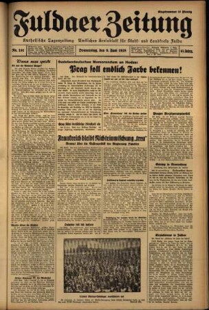 Ausgabe vom Donnerstag, den 09. Juni 1938.