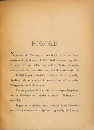 Volapük : Dansk-volapük og volapük-dansk ordbog
