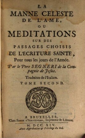 La manne celeste de l'ame