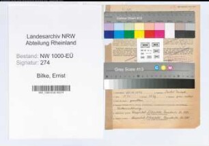 Entnazifizierung Ernst Bilke, geb. 27.10.1895 (Polizeiinspektor)