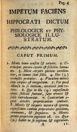 Impetum faciens dictum Hippocrati per corpus consentiens philologice et psychyologice illustratum