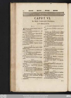 Caput VI. De Modis Conservandi Maiestatem.