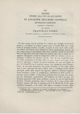 Notizie intorno alla vita ed agli scritti di Giusepe Zecchini Leonelli.