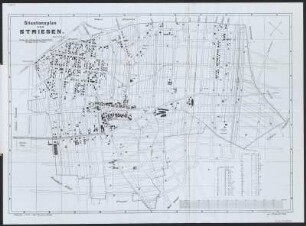 Stadtplan von Dresden-Striesen, 1:5 000, Lithographie, 1887 : Situationsplan von Striesen / Lithographie u. Druck v. Paul Herrmann. Gez. v. Baugewerke Roch. - [Ca. 1:5 000]. - Dresden : Albanus , [1887]. - 1 Kt. : einfarb. Lithogr. ; 60 x 42 cm