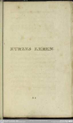 Kurzes Leben