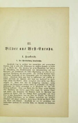 III. Bilder aus West-Europa
