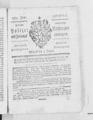 23tes Stück., Ausgabe vom 5. Juni 1782