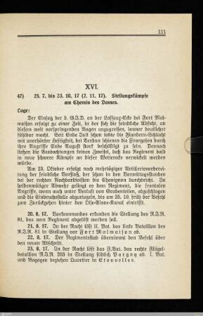XVI. Stellungskämpfe am Chemin des Dames