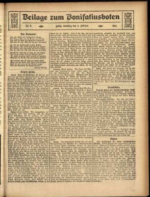 Zweite Ausgabe vom Sonntag, den 04. Februar 1912.