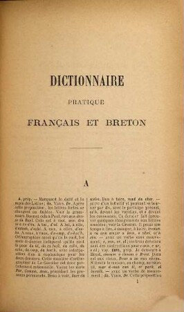 Nouveau dictionnaire pratique français & breton du dialecte de Léon ...