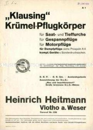 "Klausing" Krümel-Pflugkörper