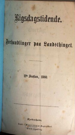 Forhandlinger i Landstinget. Ordentlige samling. 12. 1860/61