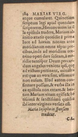 Maria Iosepho in sponsam traditur. Caput V.