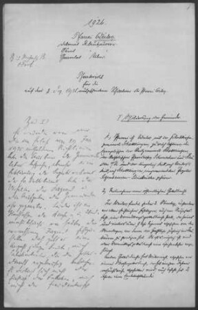 Schelkingen-Weiler (Blaubeuren): Pfarrbericht Weiler 1926