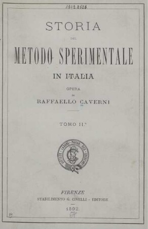Tomo 2: Storia del metodo sperimentale in Italia. Tomo 2