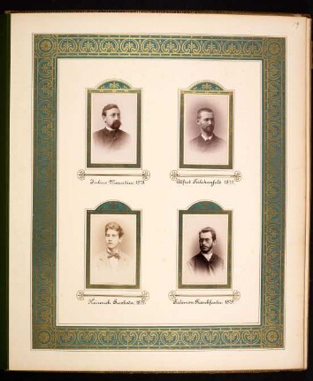 Julius Menadier. 1878, Alfred Feilchenfeld. 1879, Heinrich Swoboda. 1879, Salomon Frankfurter. 1879