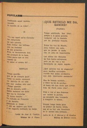 ¡Que estrilo me da, Sandie! : (Tango)