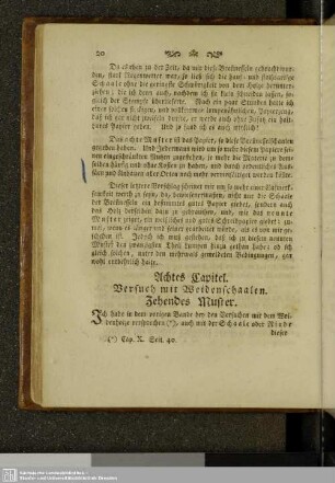 Achtes Kapitel. Versuch mit Weidenschaalen. Zehendes Muster.