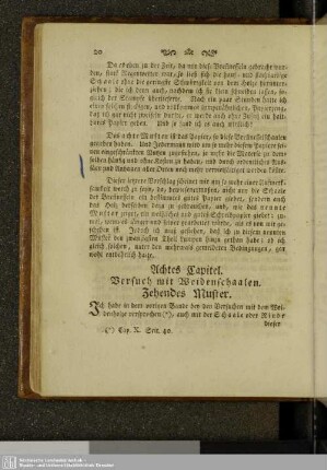 Achtes Kapitel. Versuch mit Weidenschaalen. Zehendes Muster.