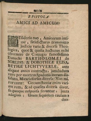 Epistola Amici Ad Amicum