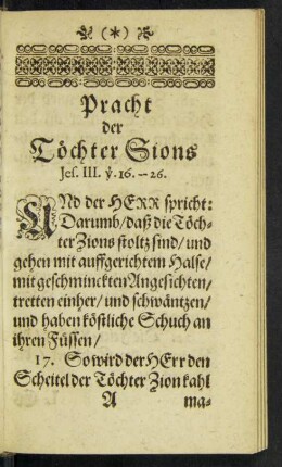 Pracht der Töchter Sions