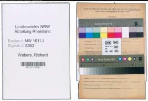 Entnazifizierung Richard Webers , geb. 15.01.1895 (Technischer Vertreter)