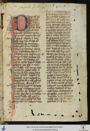 (1r) Besitzvermerk des Freiburger Dominikanerklosters (17. Jh).