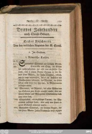 Drittes Jahrhundert nach Christi Geburt.