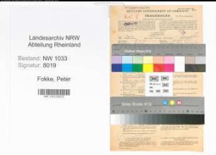 Entnazifizierung Peter Fokke , geb. 26.03.1921 (Polizeibeamter)